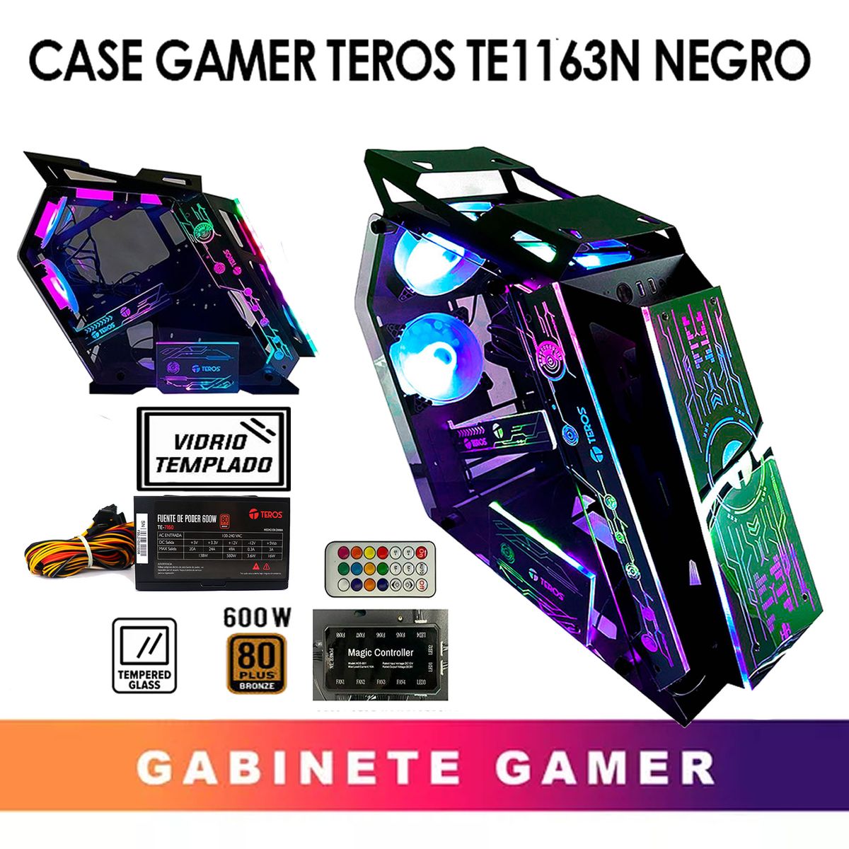 TEROS - Computadora ryzen 7 5700g ram 16gb ssd 500  monitoR Curvo 24 full hd web cam