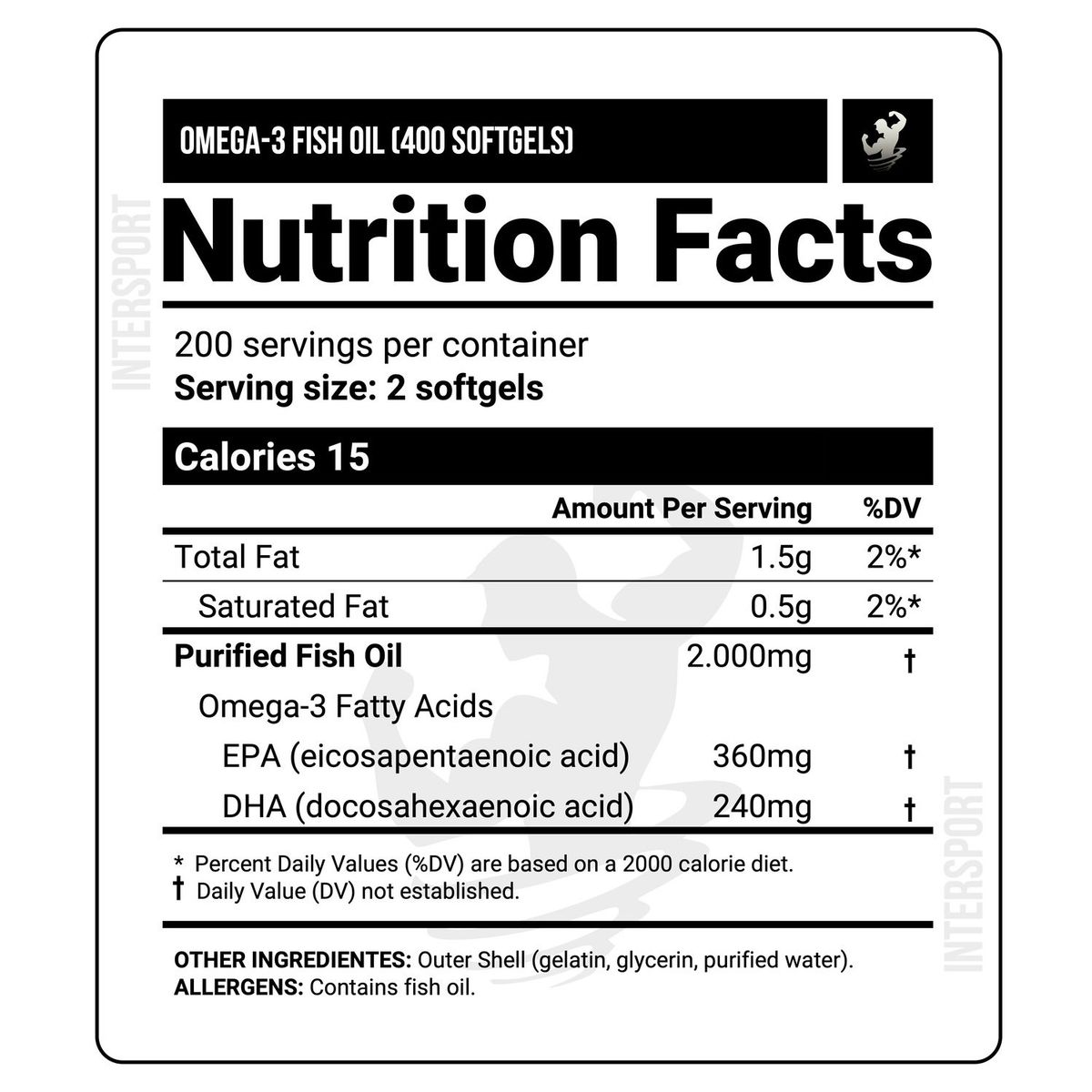 NUTRABIO - Aceite de pescado Omega 3 NUTRABIO -  400 cápsulas