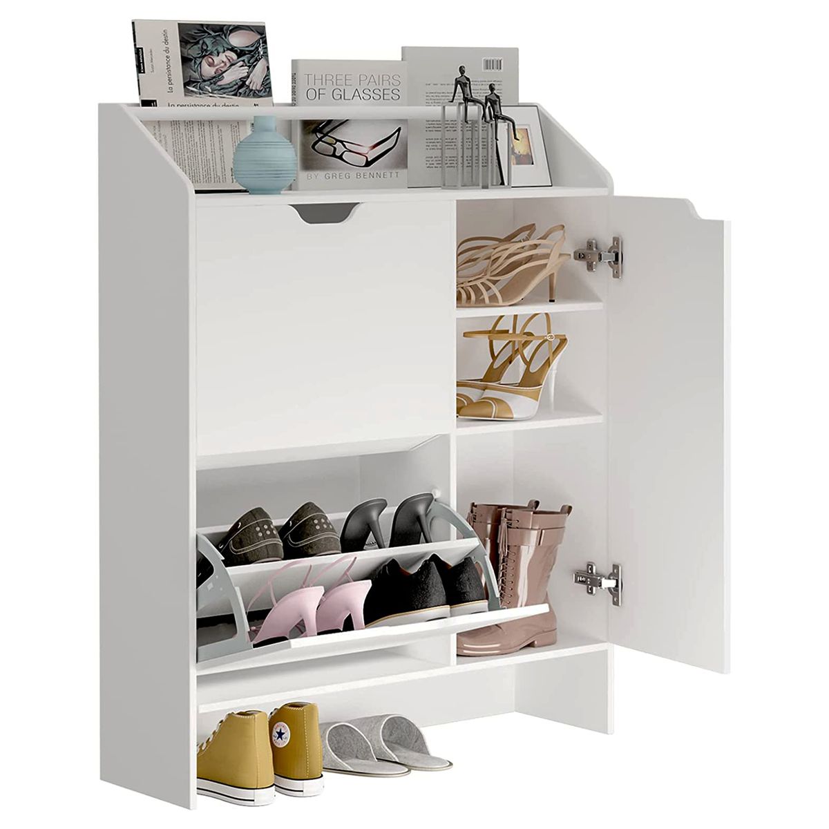 GENERICO - Zapatera Sistema abanico Mikela Blanco Amore Home