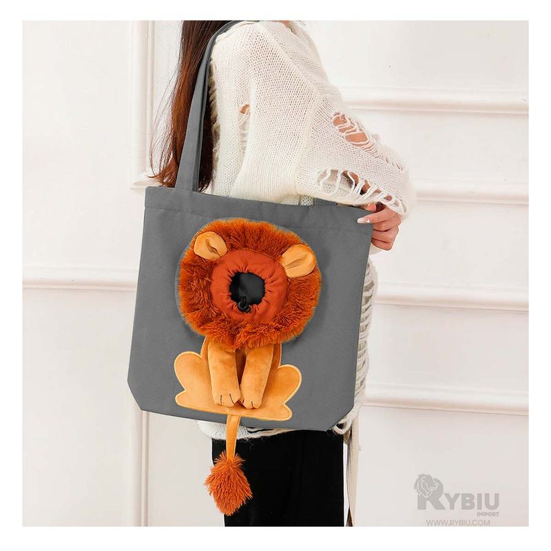 RYBIU IMPORT - Transportin para Gatos y Perros Plomo Y+Banderitas Adhesivas