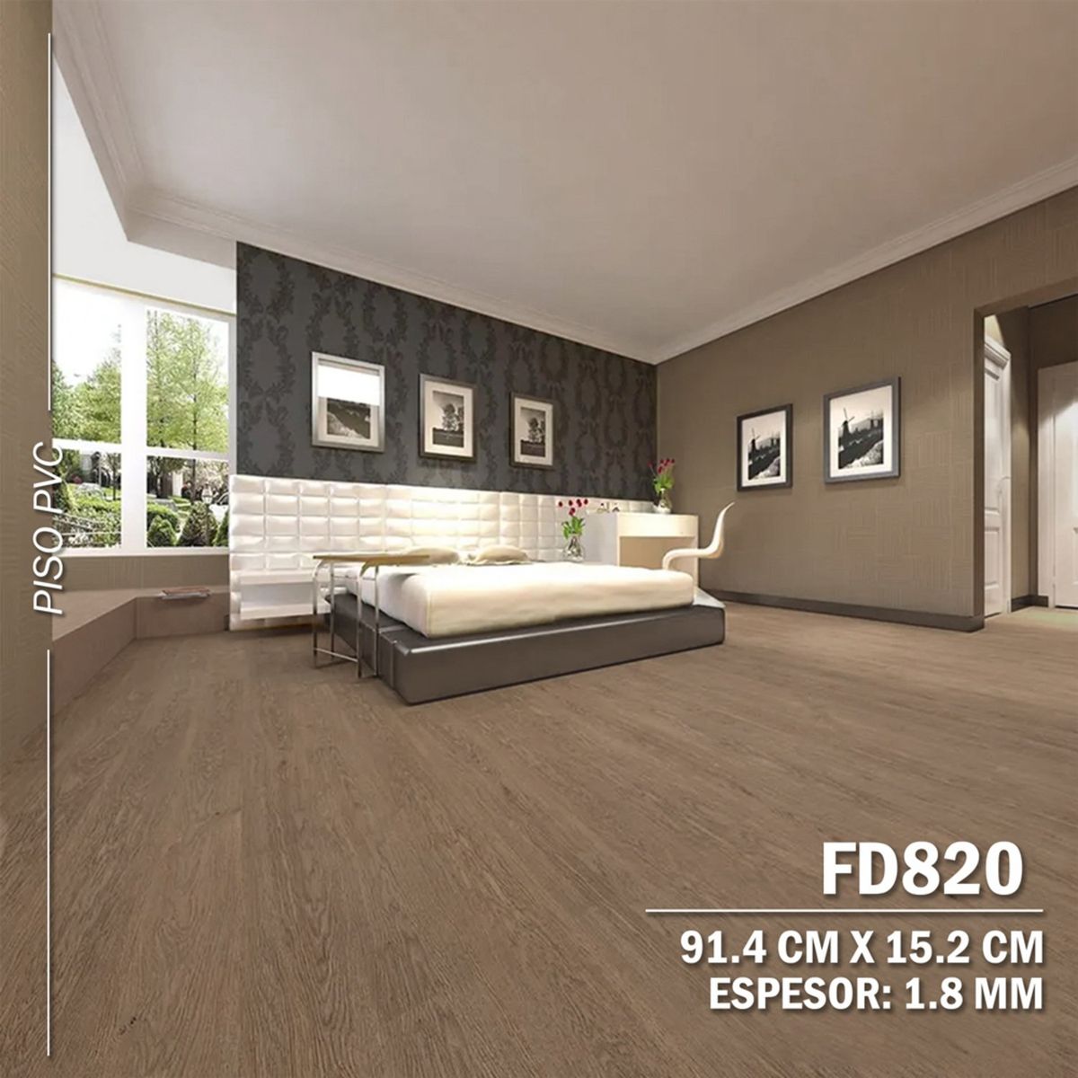 DECOKASA - Piso Vinilico PVC Autoadhesivo 3D 5m2 - FD820