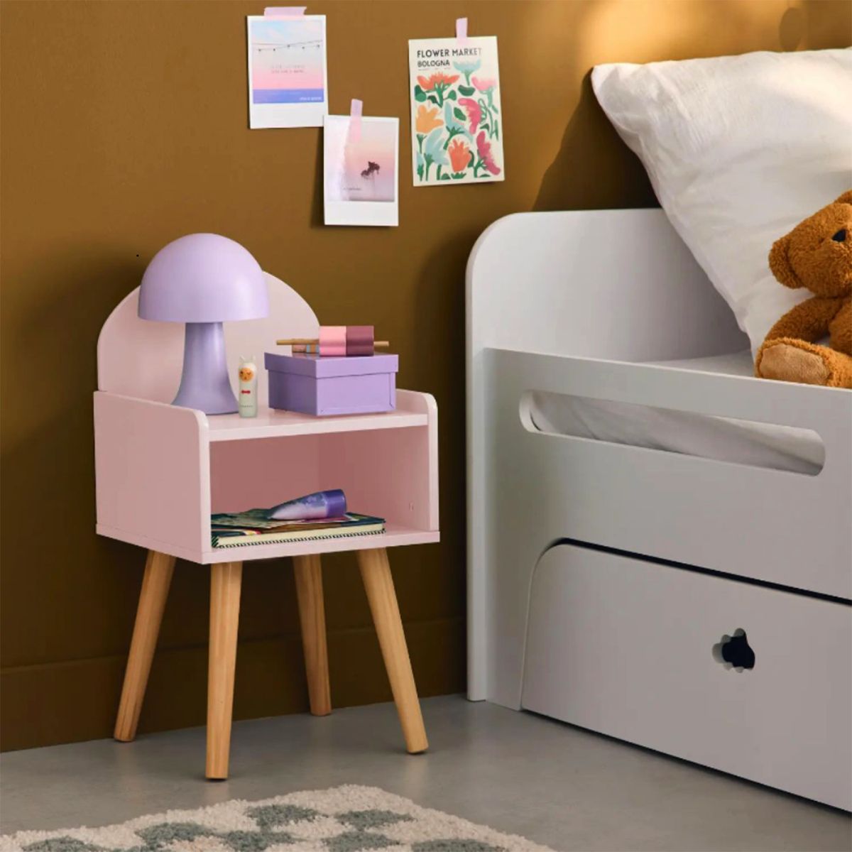 GENERICO - Velador Infantil Qiana Rosado x2und Amore Home