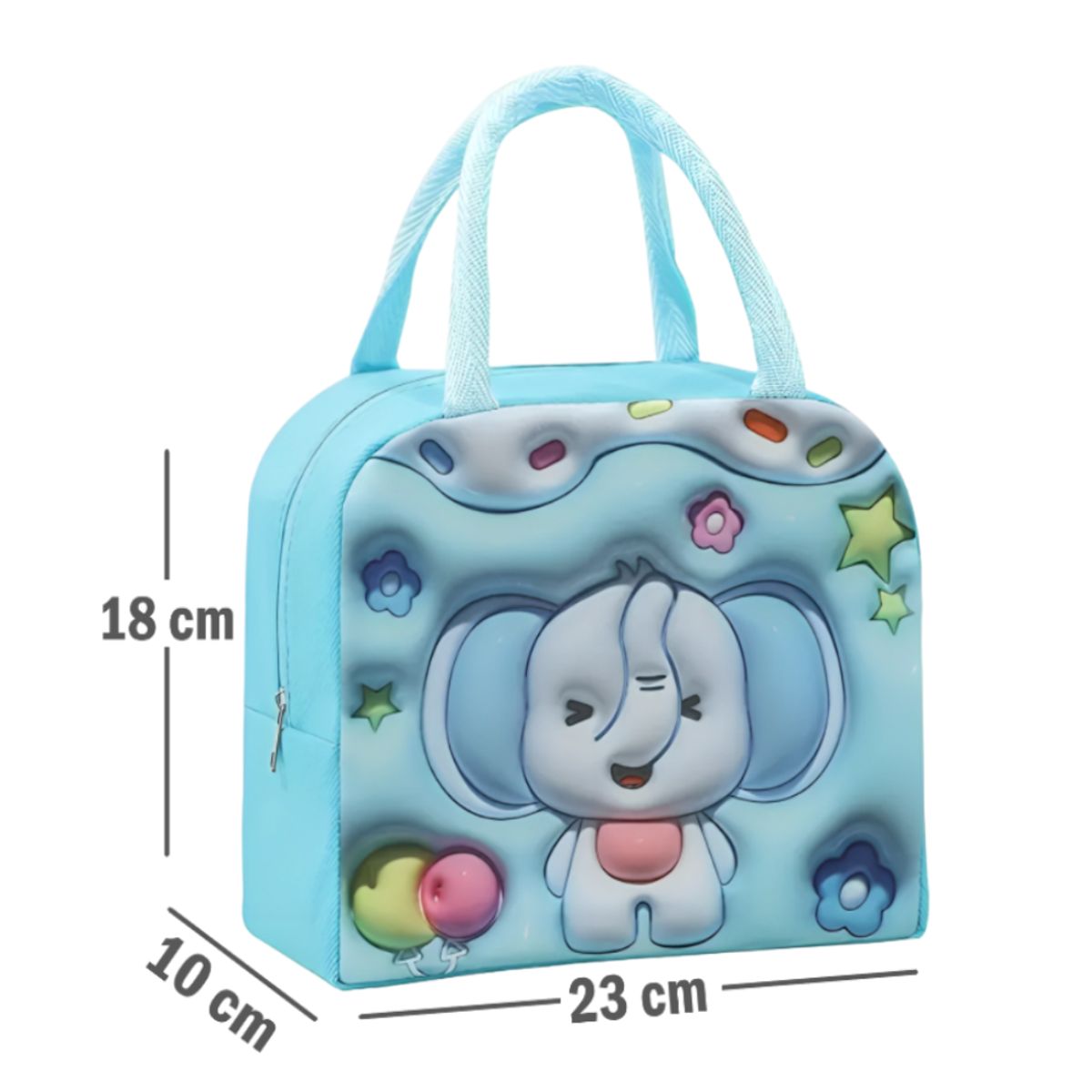 GENERICO - Lonchera Bolso Para alimentos con diseño Kawaii - Celeste