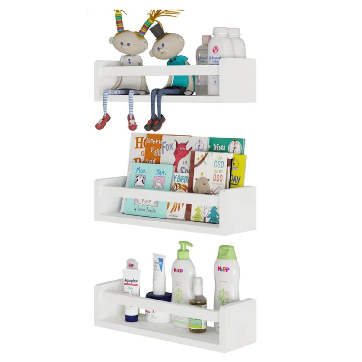 GENERICO - Repisa Flotante x3 unid Touji Blanco Petrox Home