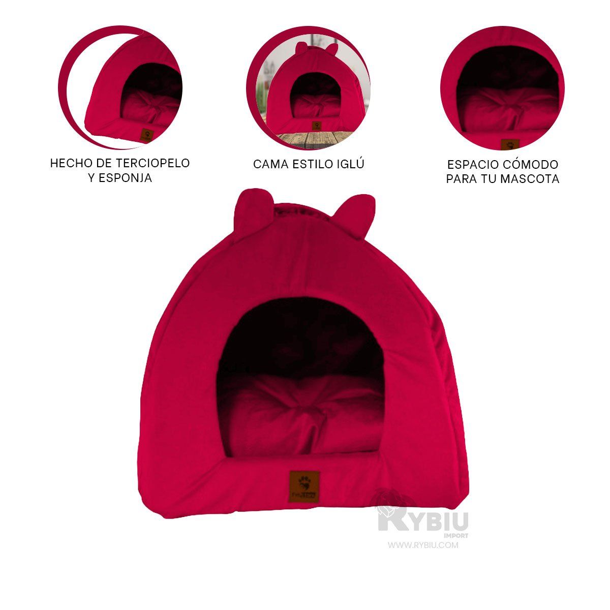 GENERICO - Iglu Util para Mascota en Rojo Talla L Y+Gift Stickers