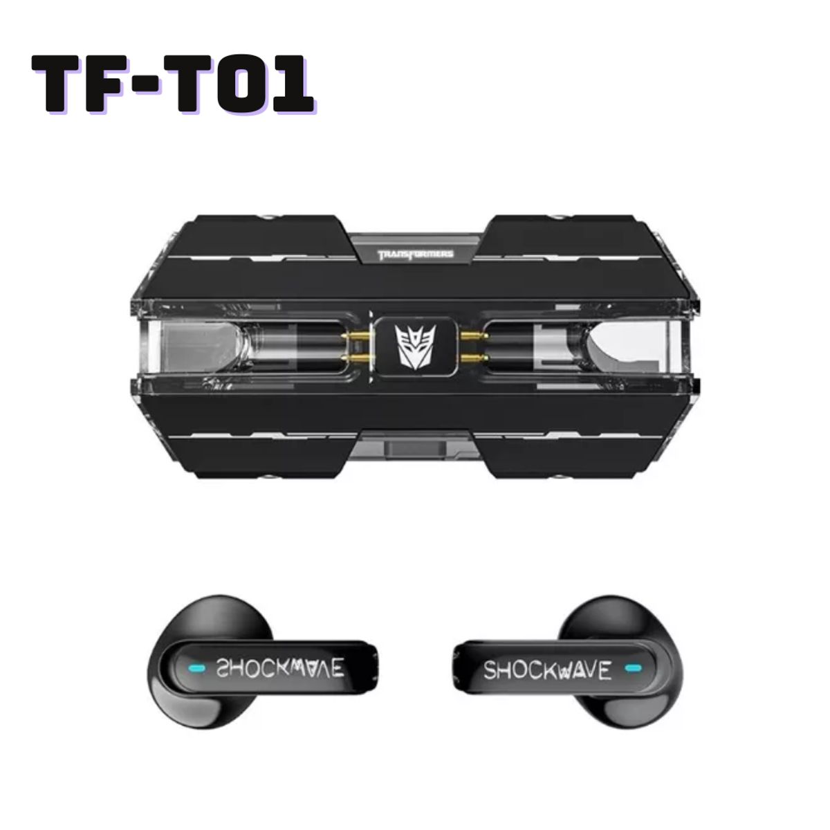 GENERICO - Transformers ShockWave TF-T01 Audífono BT 5.4 de Baja Latencia - BK