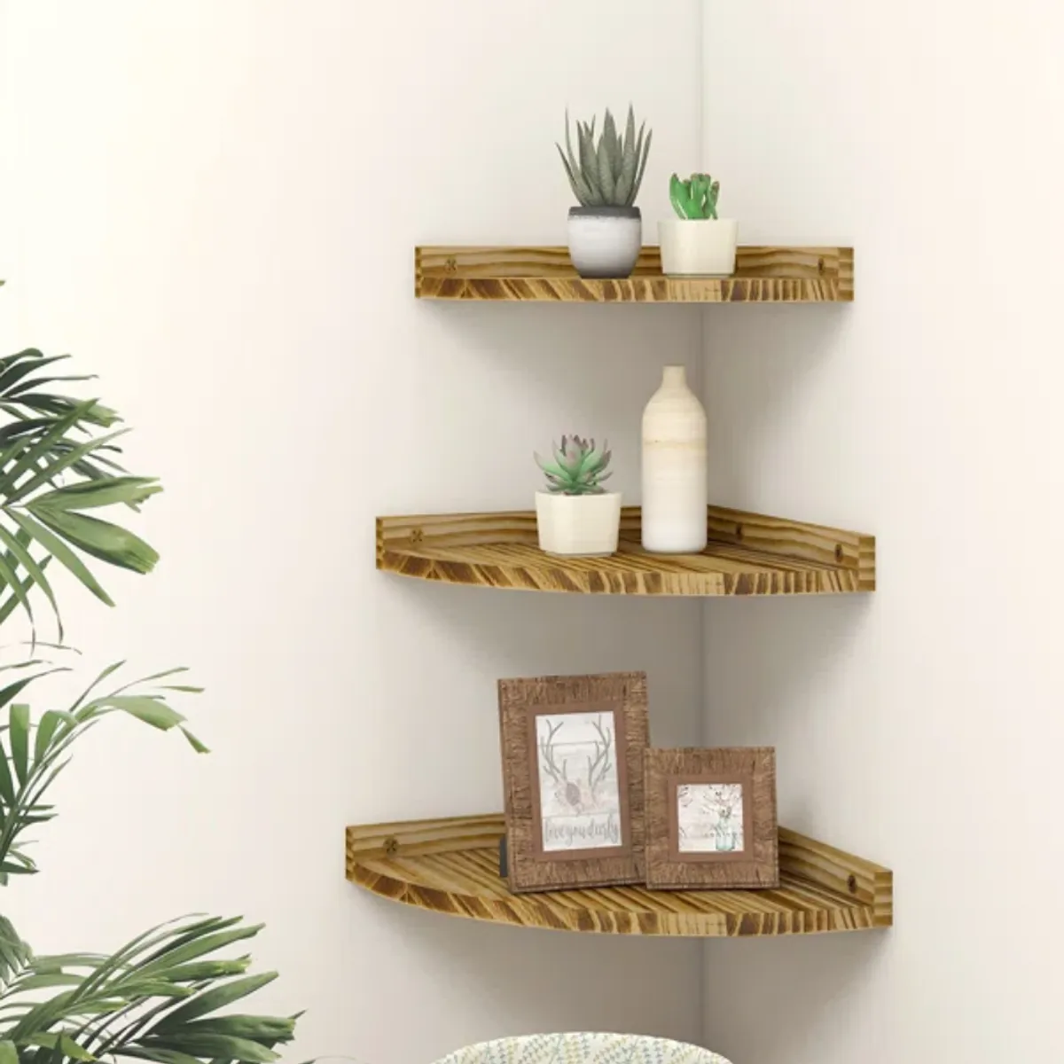 GENERICO - Repisa Flotante de Esquina Rustico  Beckers Caramelo Petrox Home