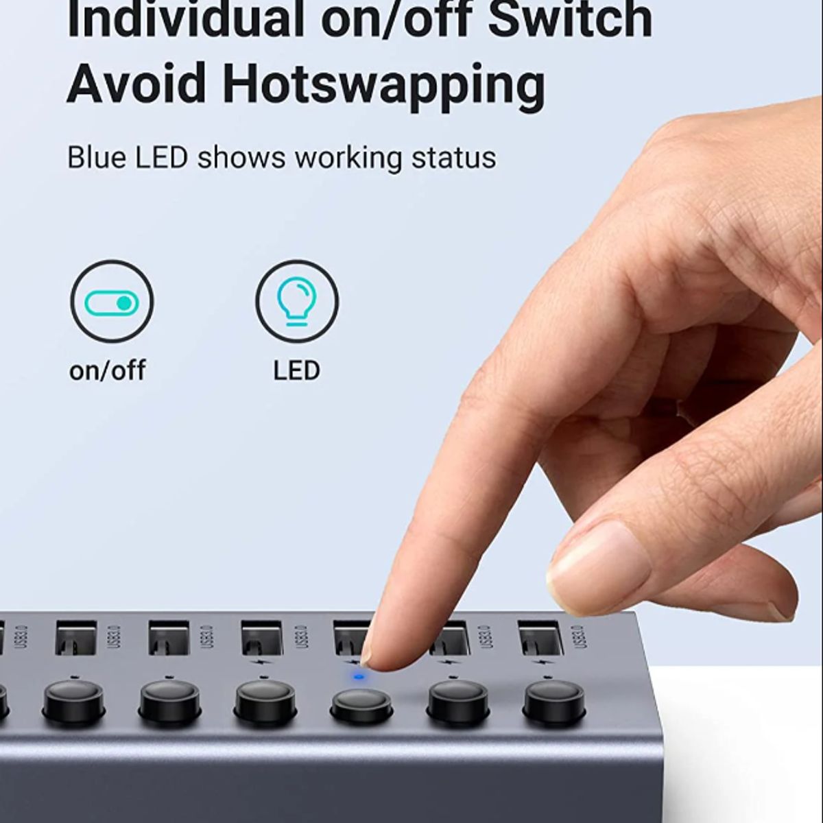 UGREEN - UGREEN USB 3.0 7-PORT HUB   MODEL CM481