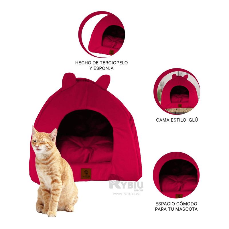 GENERICO - Iglu Cama en Tono Rojo Talla L Y+Post-it Adhesivos