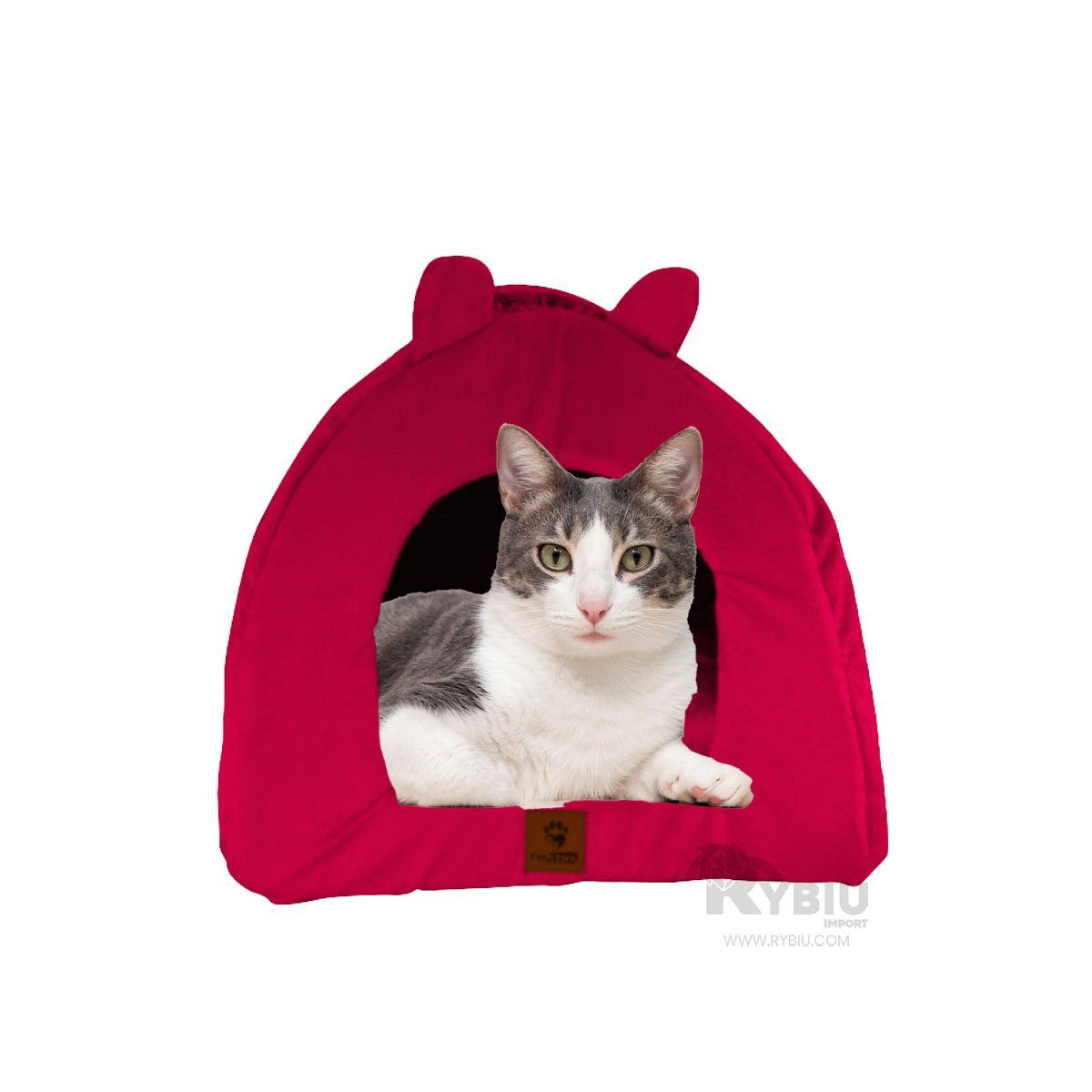 GENERICO - Cama para Mascota Diseño Iglu RojoTalla L Y+Papel de Regalo