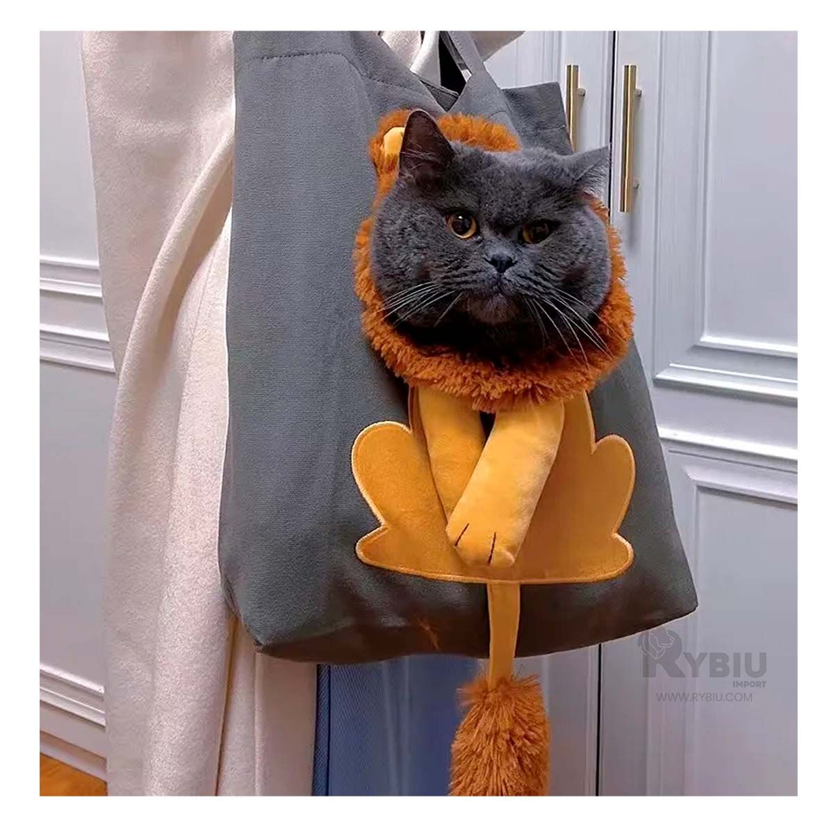 GENERICO - Cartera de Paseo para Mascota Tono Plomo Y+Papel de Regalo