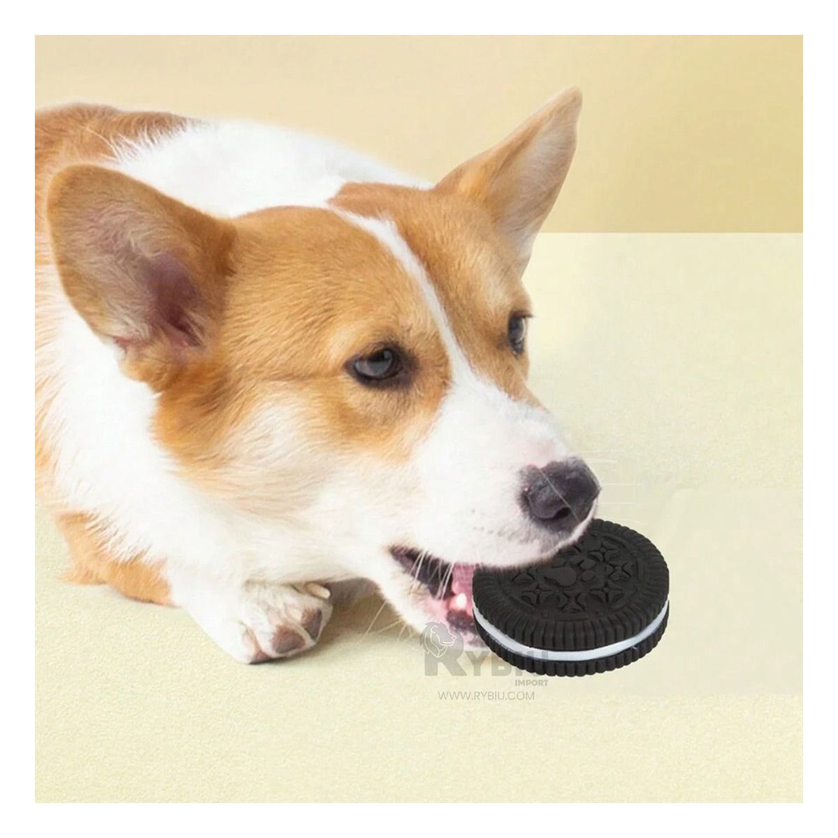 RYBIU IMPORT - Juguete de Goma en Forma de Galleta Oreo Color Negro