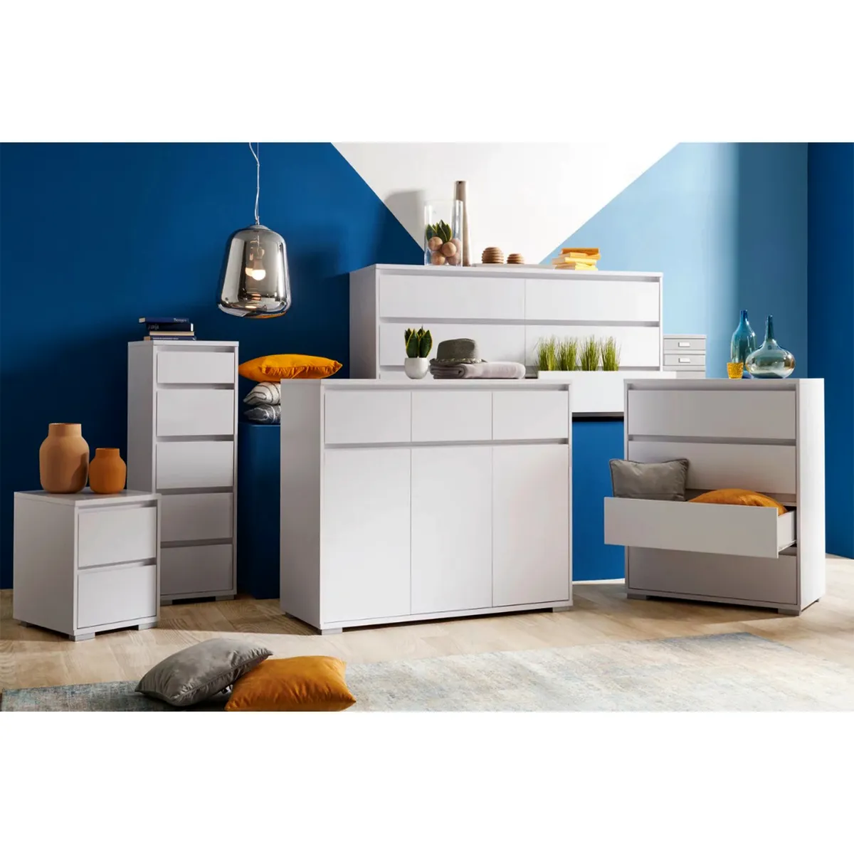 GENERICO - Comoda 4 Cajones Blanco Qadira  Amore Home