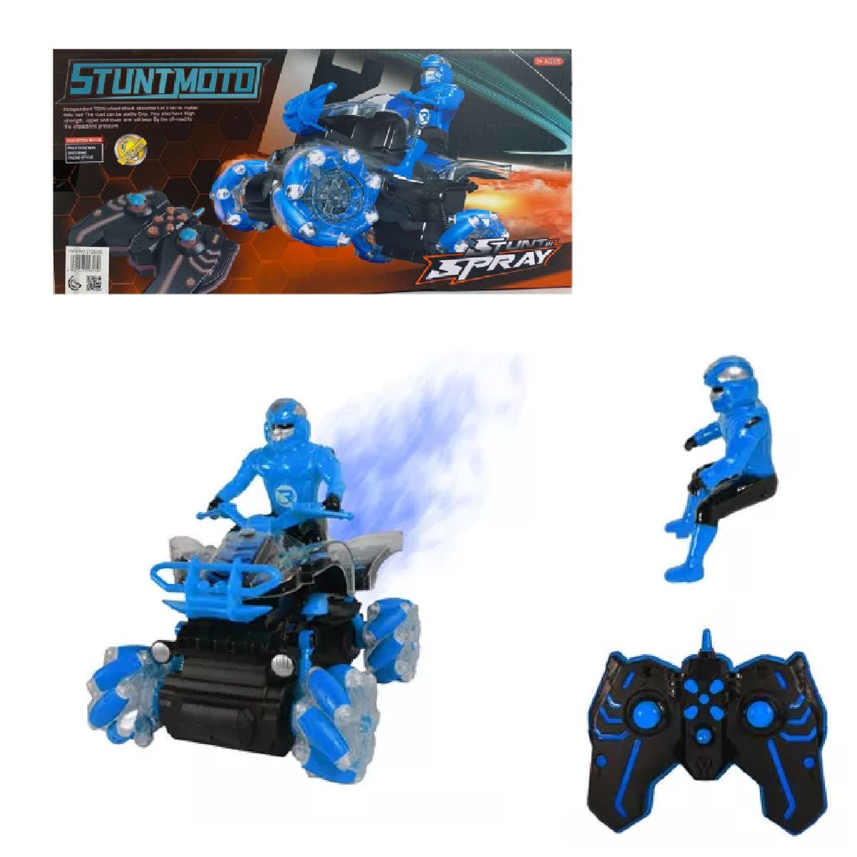 GENERICO - Motocicleta De Juguete Con Control Stun Spray-Azul