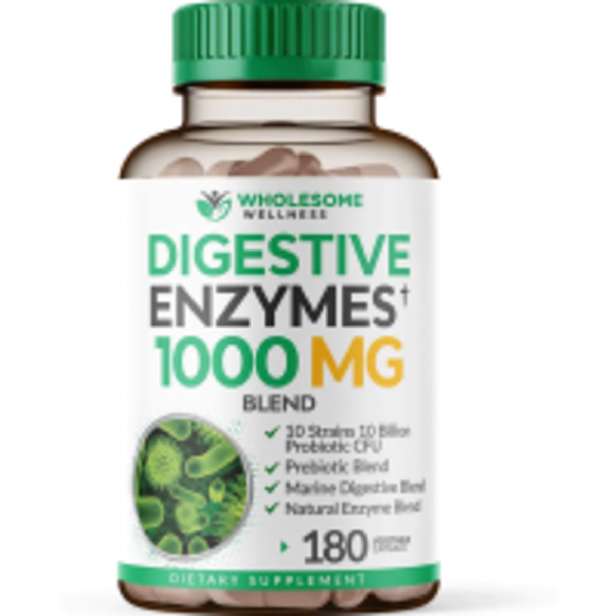 GENERICO - WHOLESOME WELLNESS ENZIMAS DIGESTIVAS 1000MG 180 CÁPSULAS
