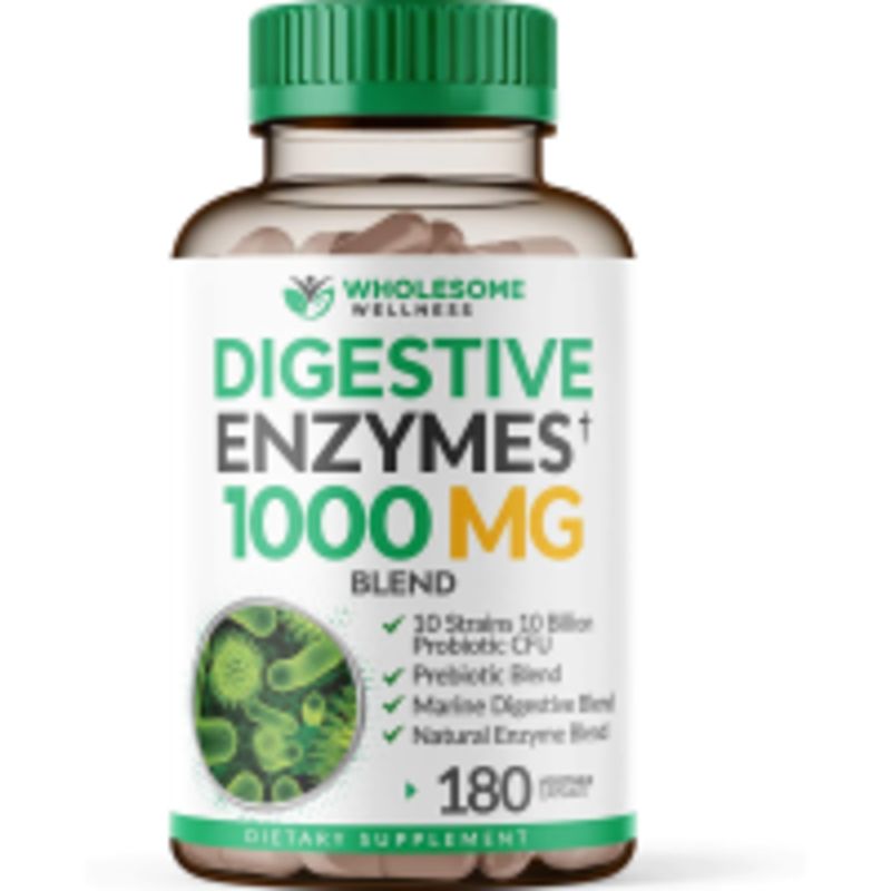 GENERICO - WHOLESOME WELLNESS ENZIMAS DIGESTIVAS 1000MG 180 CÁPSULAS