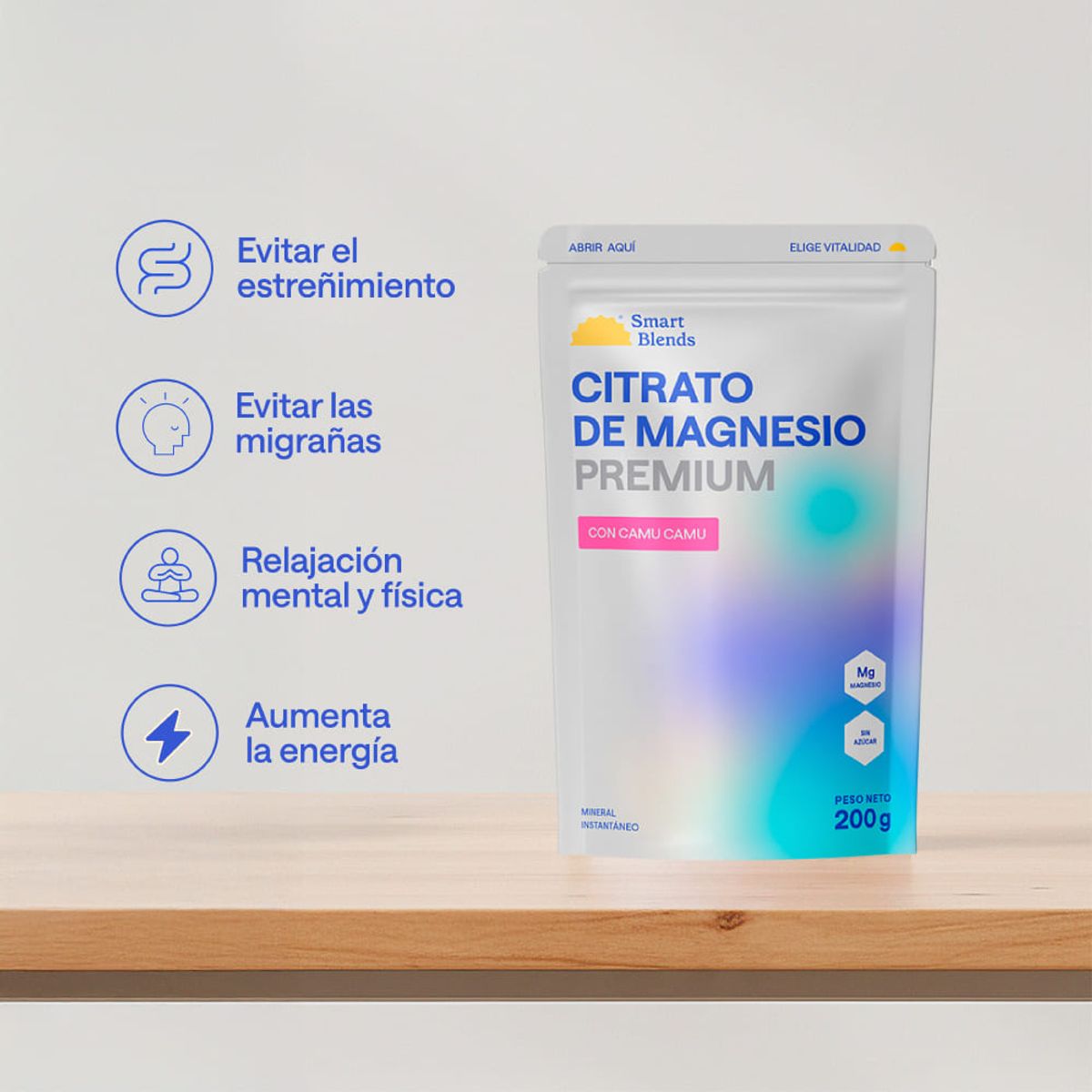 GENERICO - CITRATO DE MAGNESIO PREMIUM CAMU CAMU SMART BLENDS 200GR