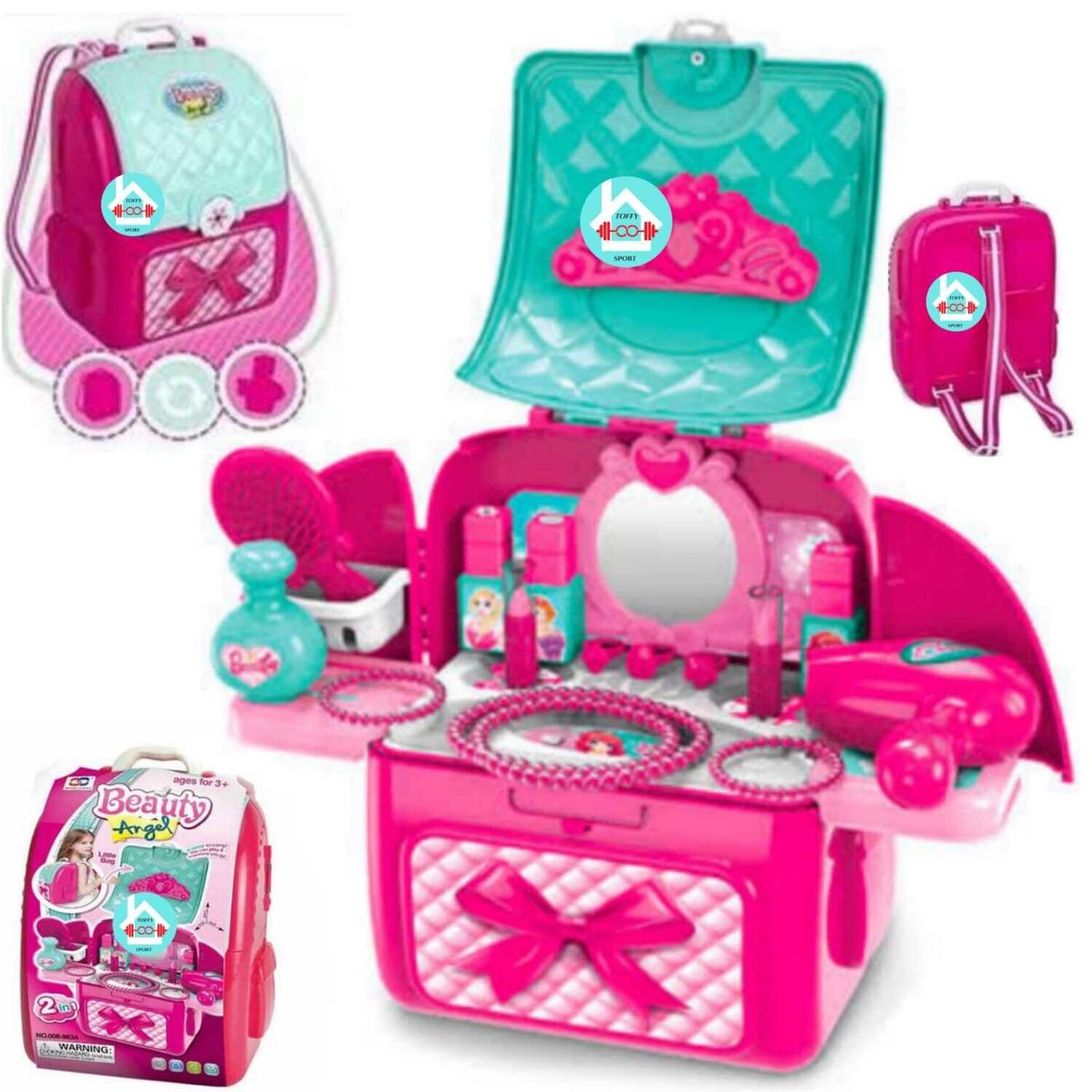 GENERICO - Set de Belleza modelo mochila para niñas 2 en 1