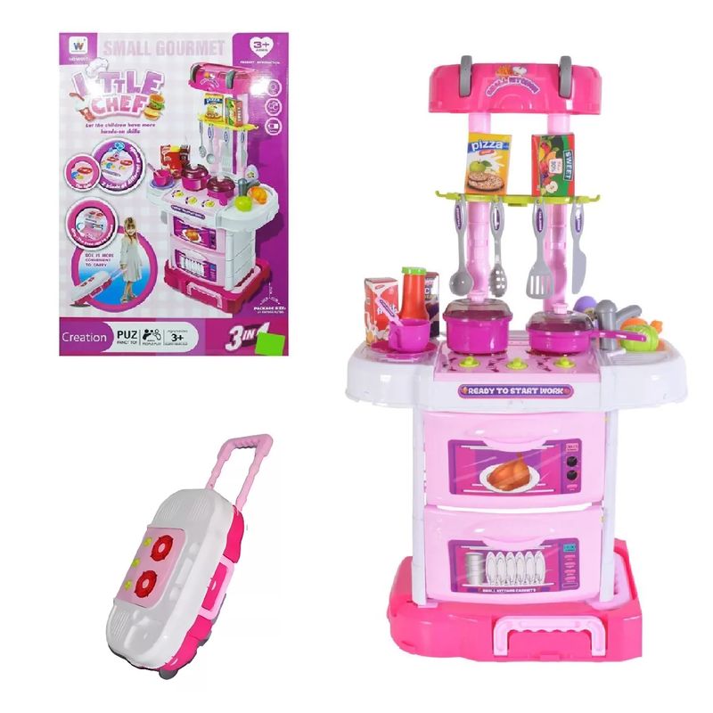 GENERICO - Cocina Kitchen Luces y Musical 71cm Alto 3 en 1 Litle Chef