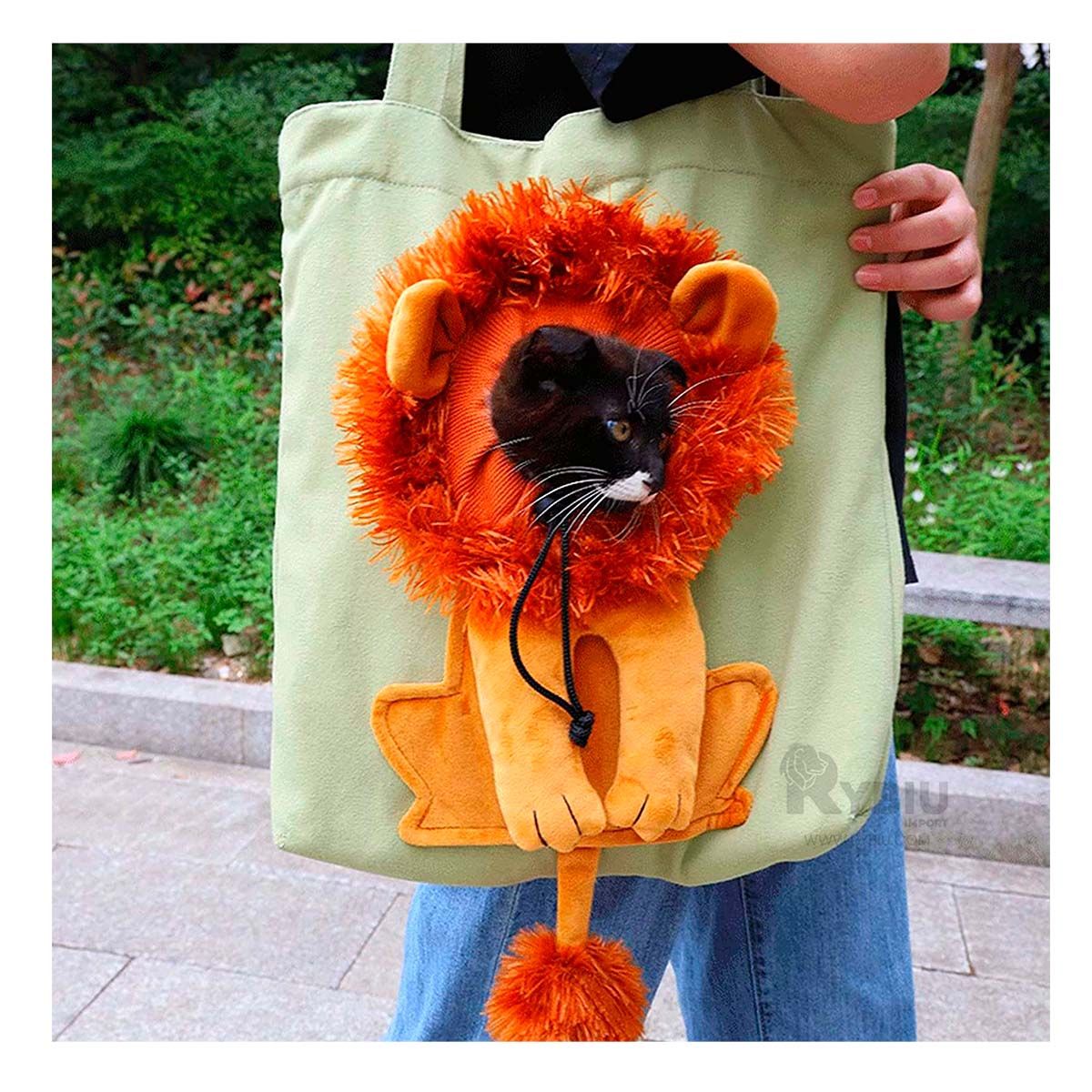 RYBIU IMPORT - Cartera Transportadora en Forma de Leon Tono Verde Claro