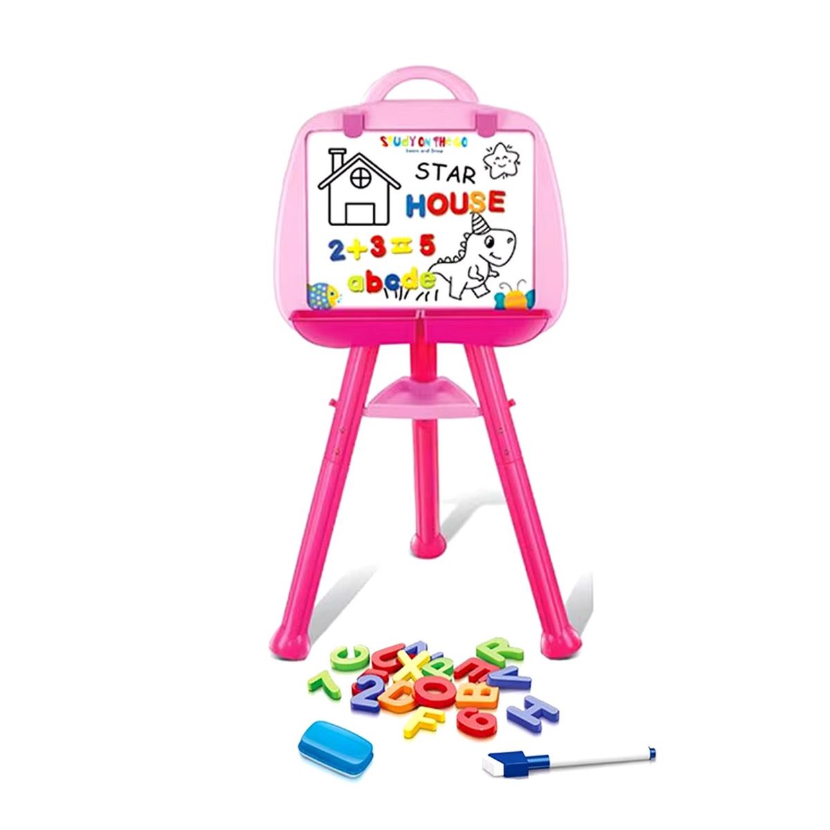 GENERICO - Pizarra de Aprendizaje con Caballete Rosado