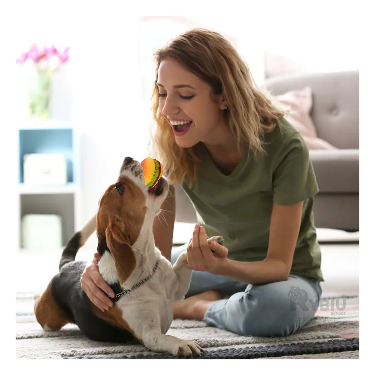 RYBIU IMPORT - Juguete para Mascotas en Tono Amarillo Y+Papel de Regalo