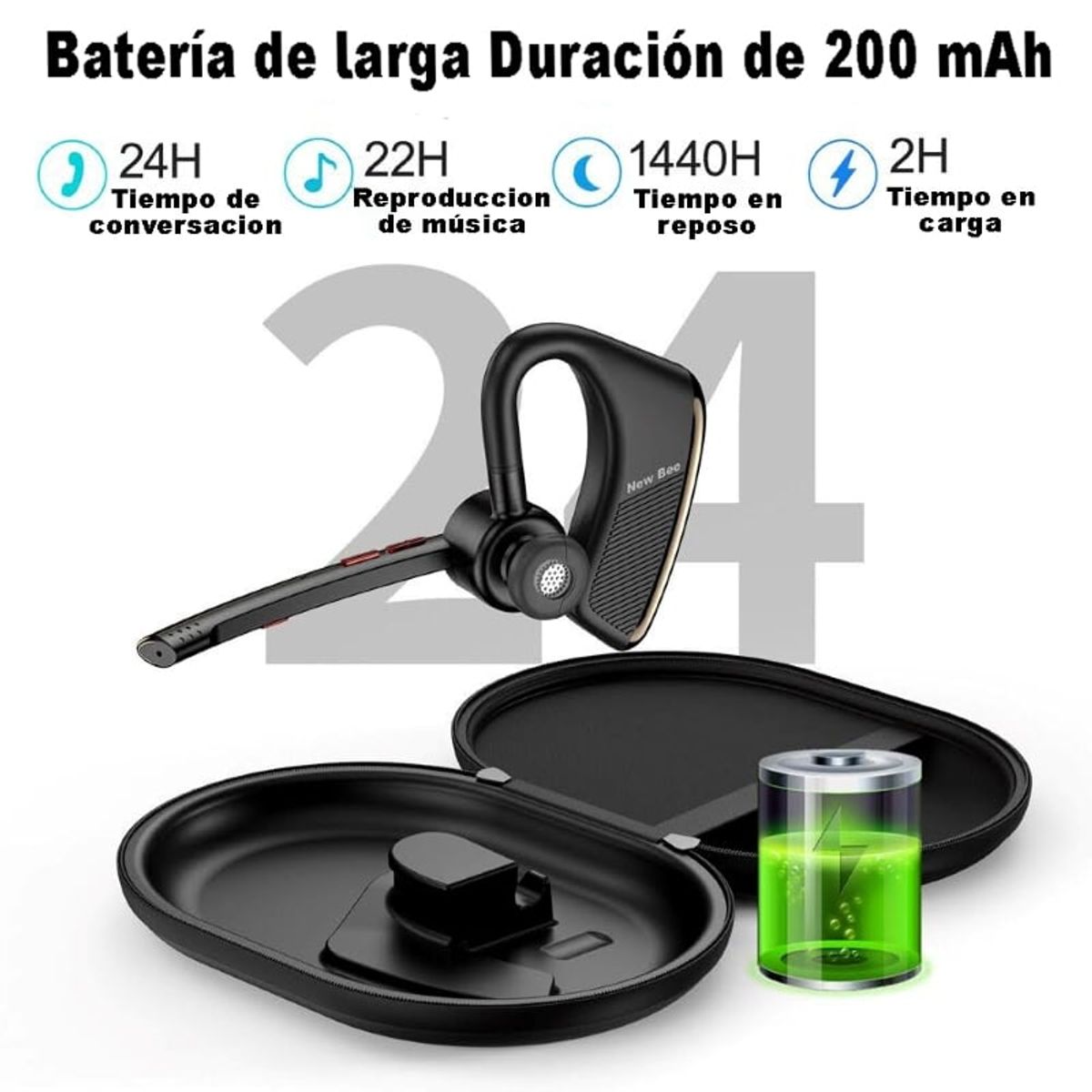 NEW BEE - Audífono Bluetooth Manos libres - NEW BEE M50