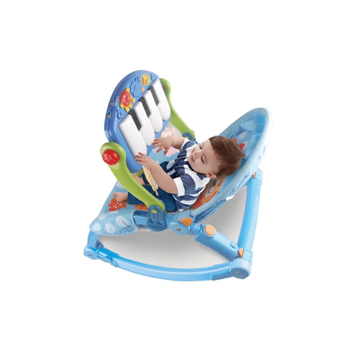 GENERICO - Silla Mecedora Musical con piano 3 en 1 Azul
