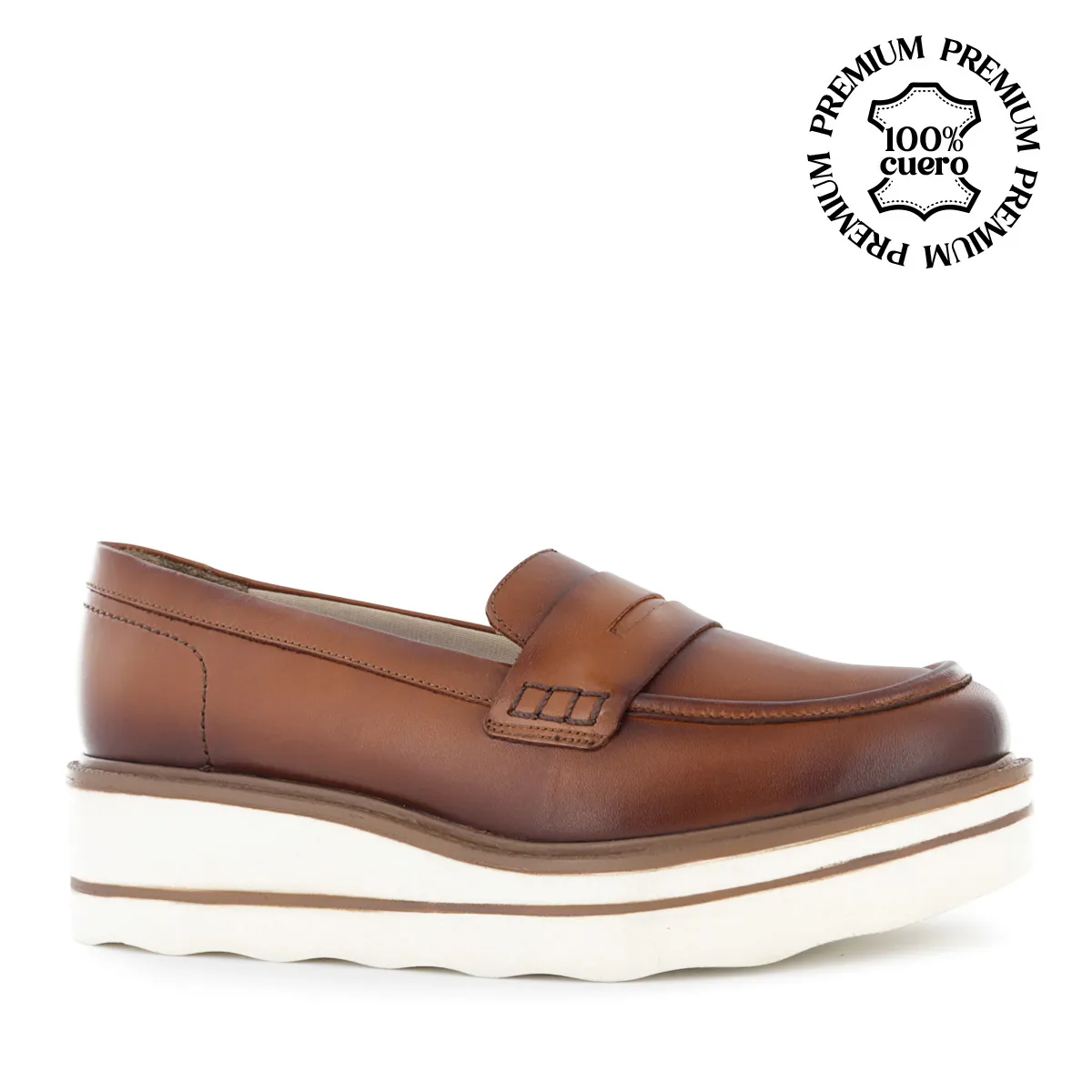 Ecco - Zapatos Mocasines Mujer Ecco Luanna02 Café Claro Cuero Natural