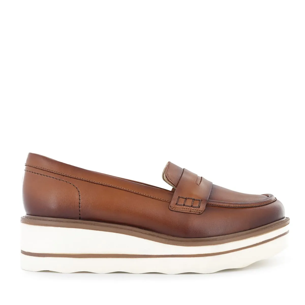 Ecco - Zapatos Mocasines Mujer Ecco Luanna02 Café Claro Cuero Natural