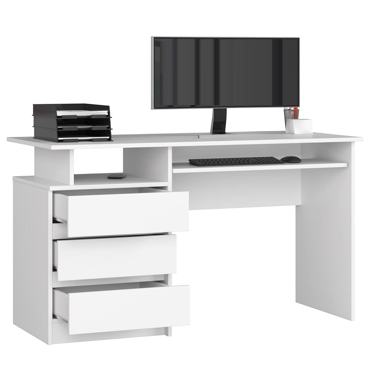 GENERICO - Escritorio Moderno 3Cajones Qamar Blanco Amore Home