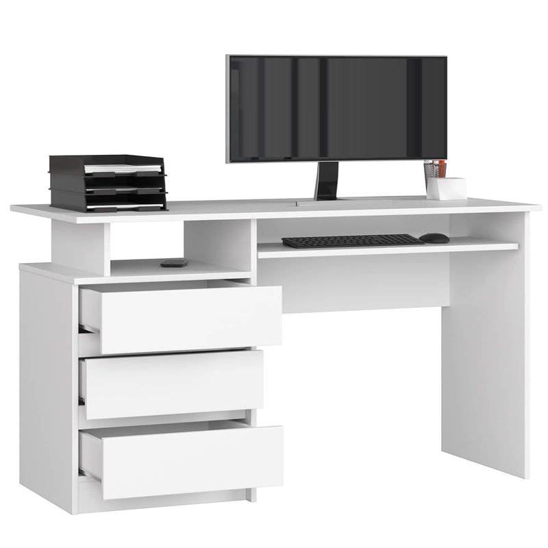 GENERICO - Escritorio Moderno 3Cajones Qamar Blanco Amore Home