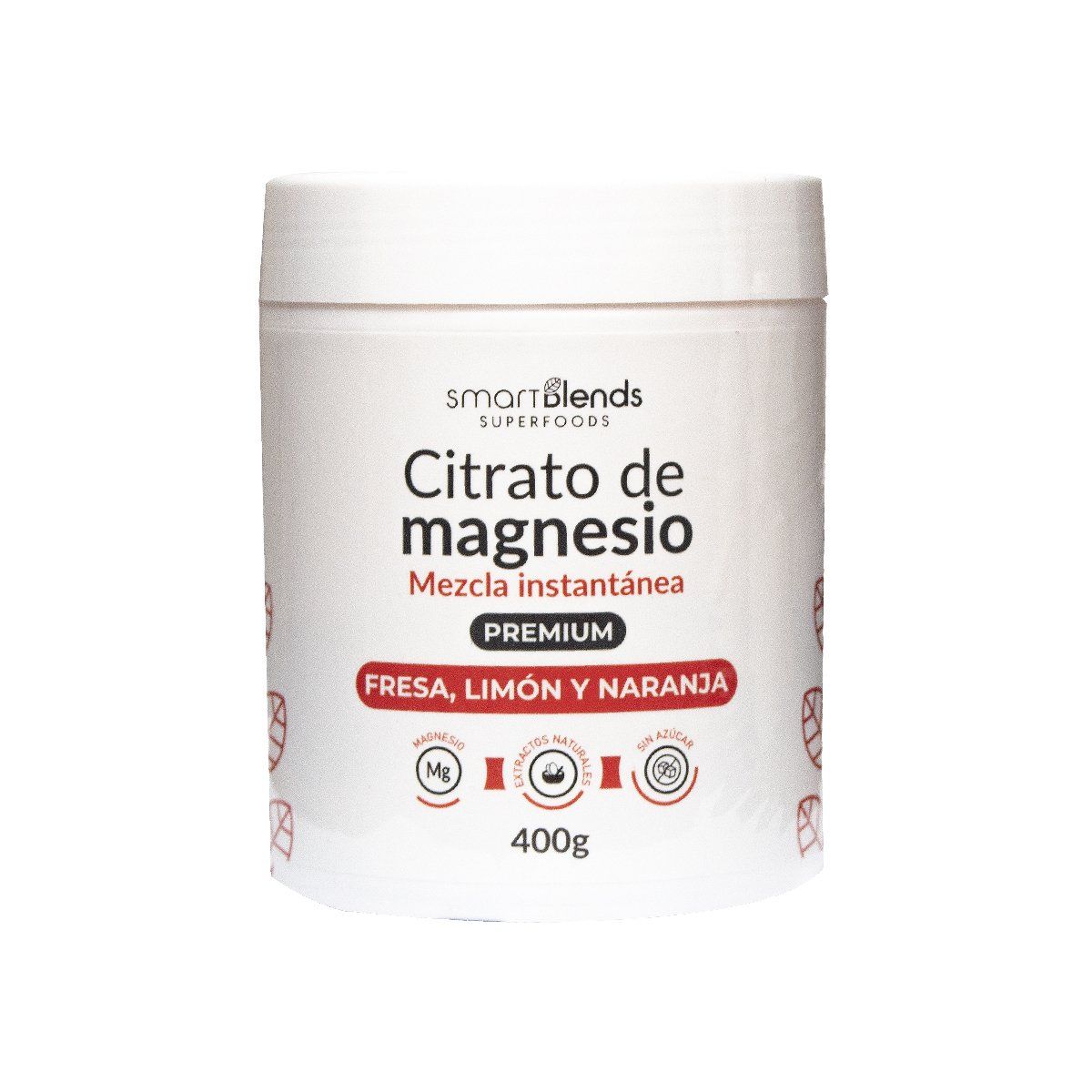 GENERICO - CITRATO DE MAGNESIO PREMIUM FRESA LIMON Y NARANJA SMART BLENDS 400GR