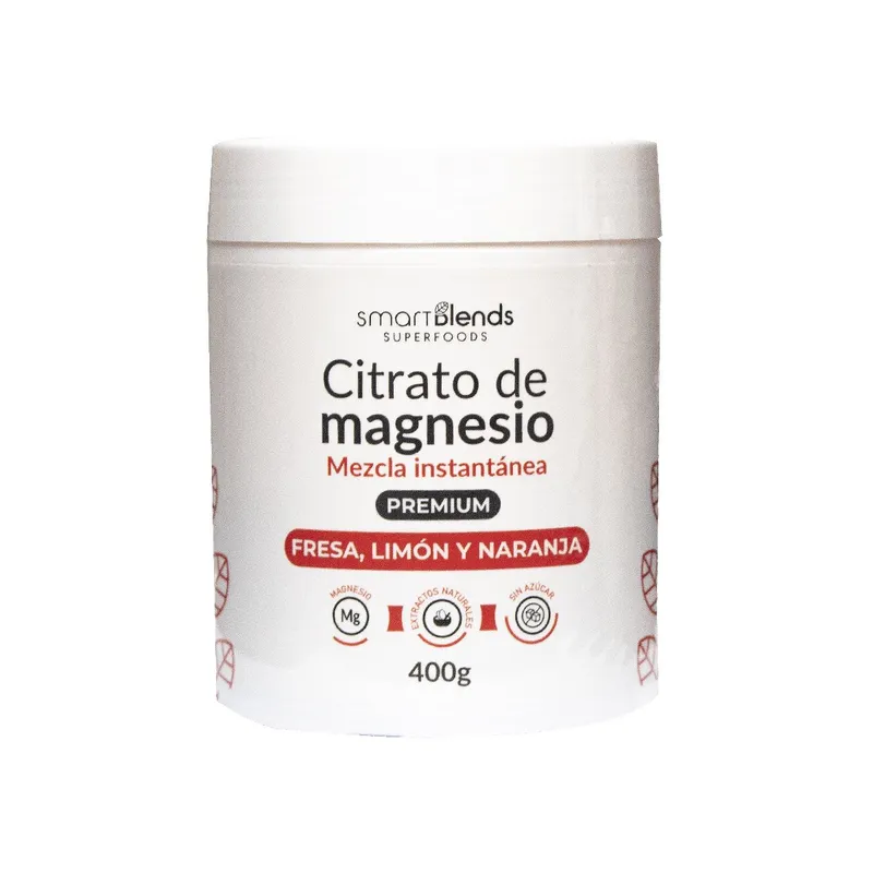 GENERICO - CITRATO DE MAGNESIO PREMIUM FRESA LIMON Y NARANJA SMART BLENDS 400GR