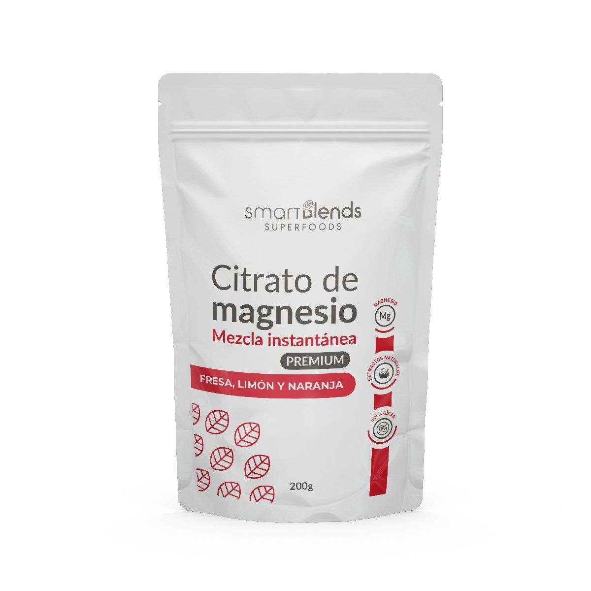 GENERICO - CITRATO DE MAGNESIO PREMIUM FRESA LIMON Y NARANJA SMART BLENDS 200GR