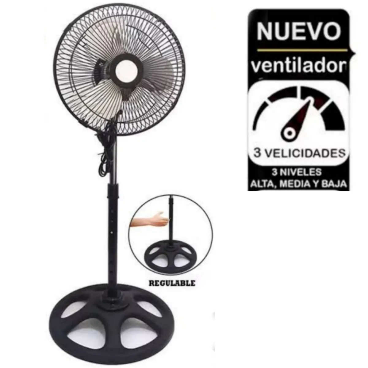 UG ULTRA G - Ventilador Pedestal de 10 Negro 40W ULTRA G