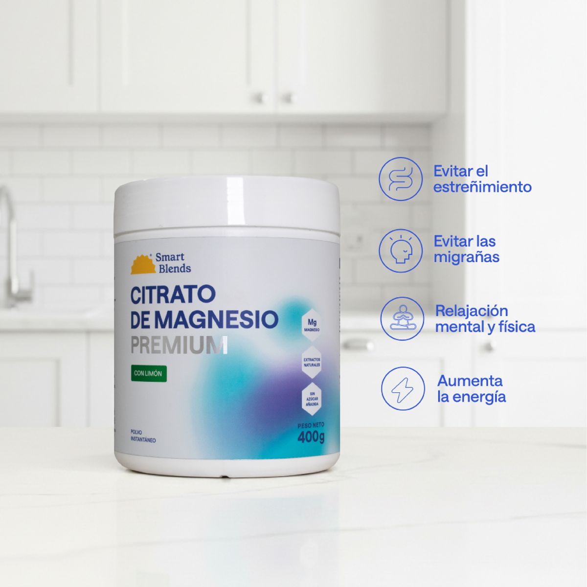 GENERICO - CITRATO DE MAGNESIO PREMIUM LIMON SMART BLENDS 400GR