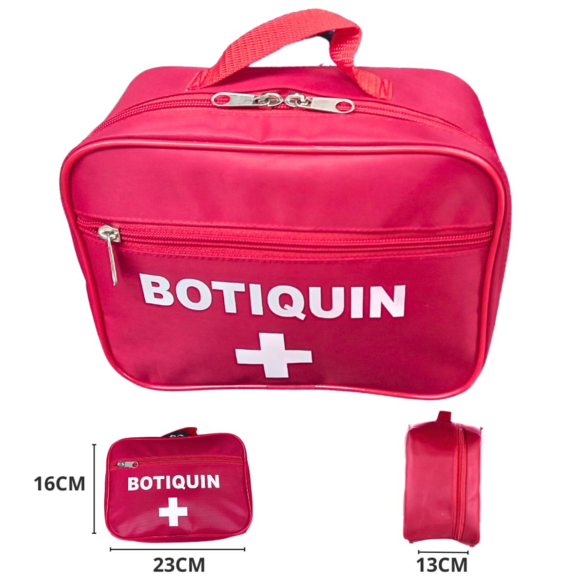 GENERICO - Botiquín primeros auxilios neceser grande rojo textil Solo