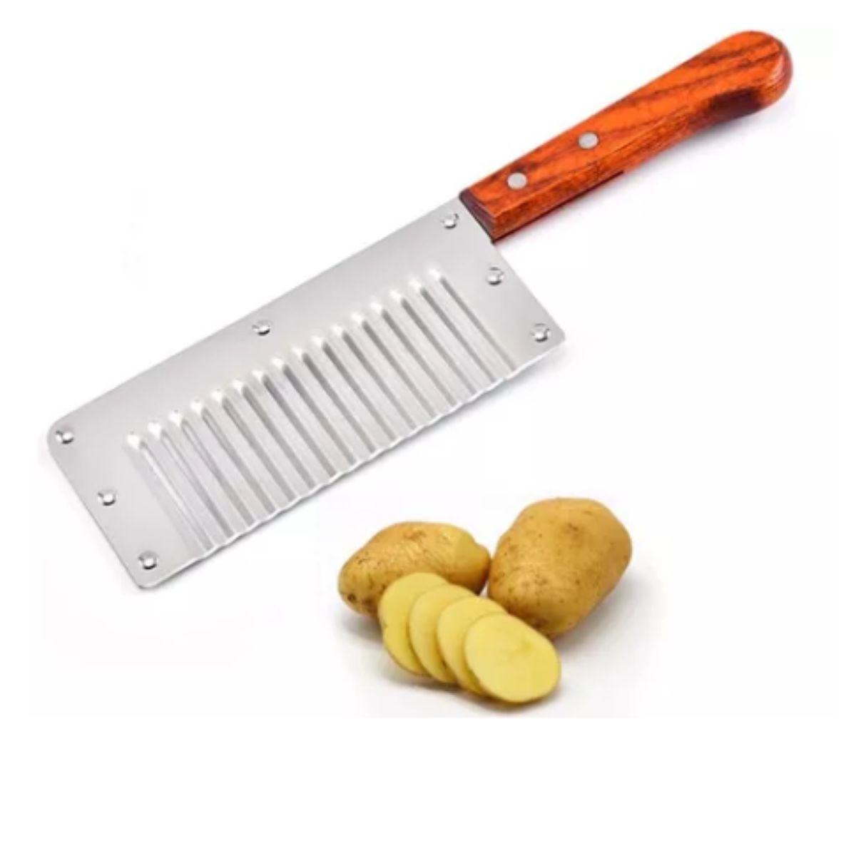 GENERICO - Cuchillo Ondulado Cortador De Papas Fritas Acero Inoxidable