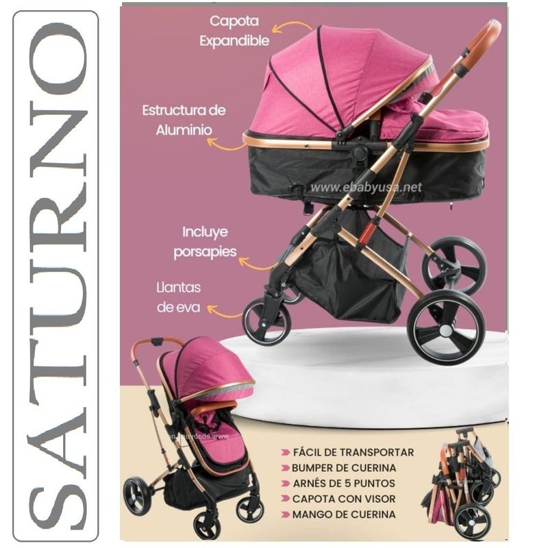 EBABY - Coche Cuna Moisés de Lujo «SATURNO»