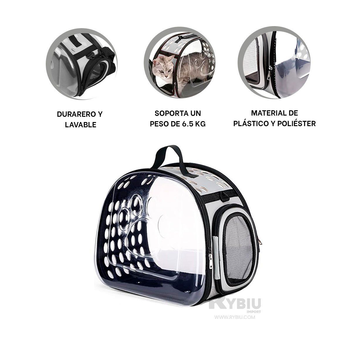 GENERICO - Maletin para Paseos de Perros Color Plomo Y+Regalo Agendita