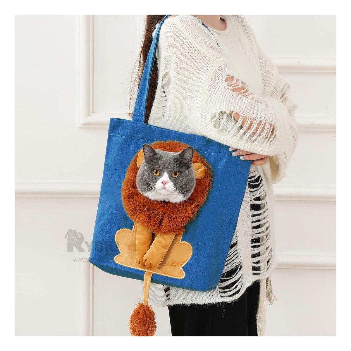 GENERICO - Bolso Mediano para Mascota de Color Azul Y+Gift MiniAgenda