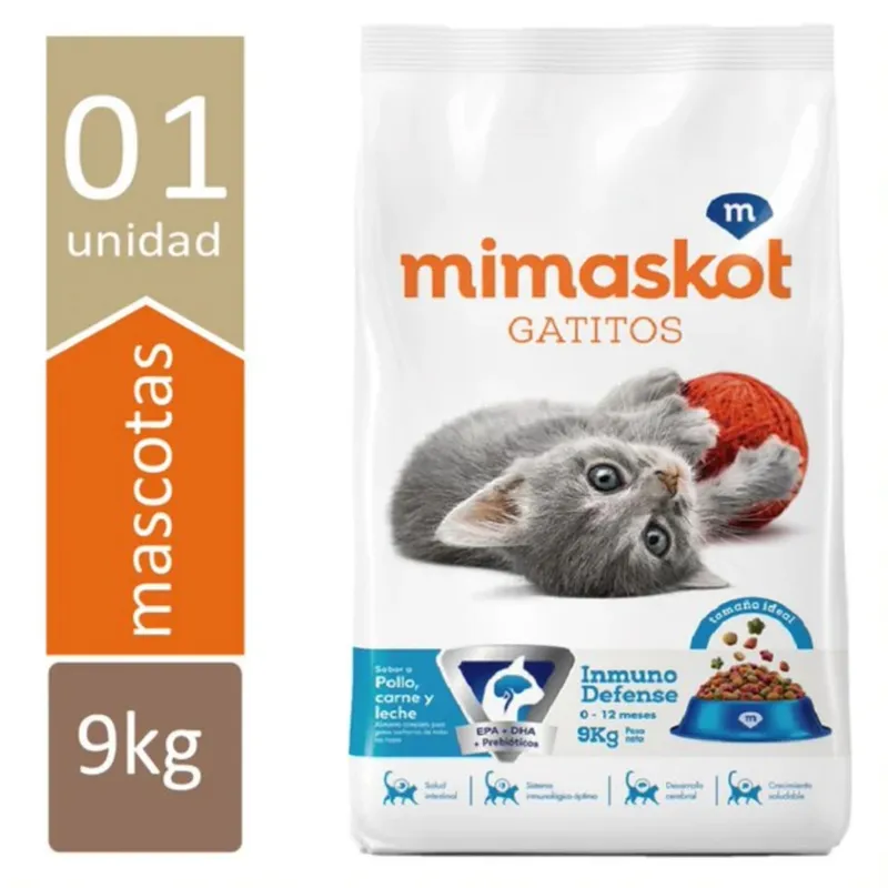 MIMASKOT - MIMASKOT GATITOS POLLO CARNE LECHE 9 KG