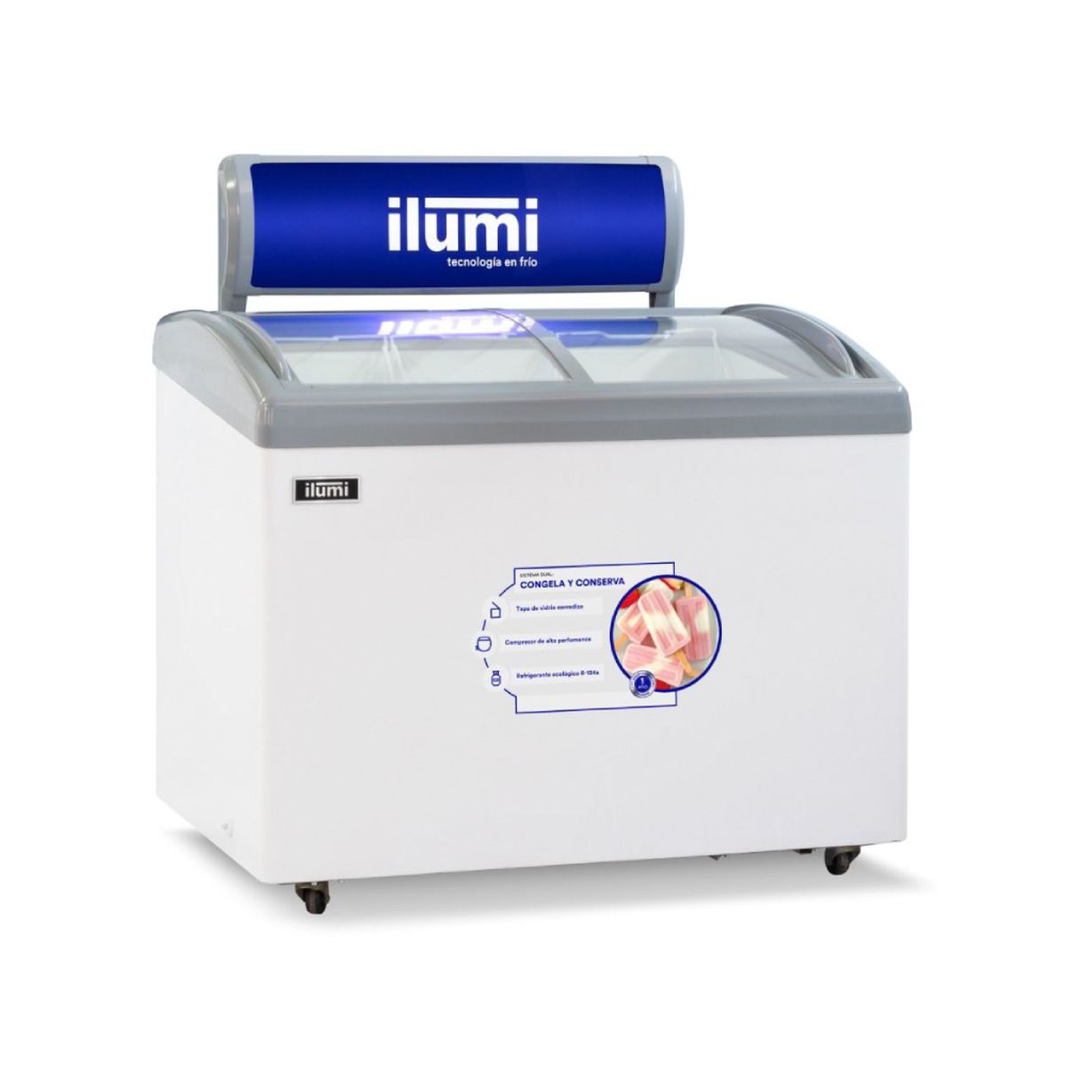ILUMI - Congelador Horizontal Ilumi TF-4600 - 460L con Tapas de Vidrio