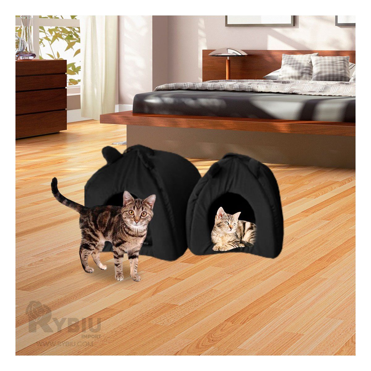 GENERICO - Cama para Mascotas en Tono Negro Y+Papel de Regalo