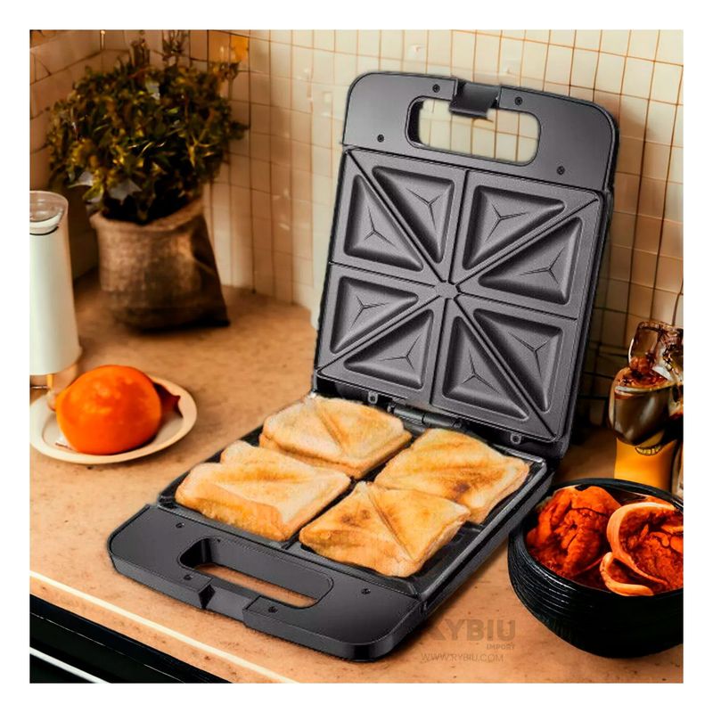 RYBIU IMPORT - Sandwichera Casera para 4 Panes en Color Negro