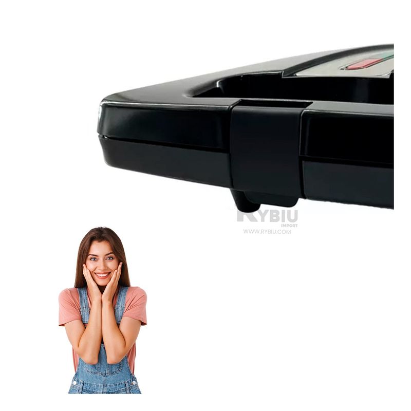 RYBIU IMPORT - Tostador de 4 Sandwiches Portatil en Negro Y+Regalo Stickers