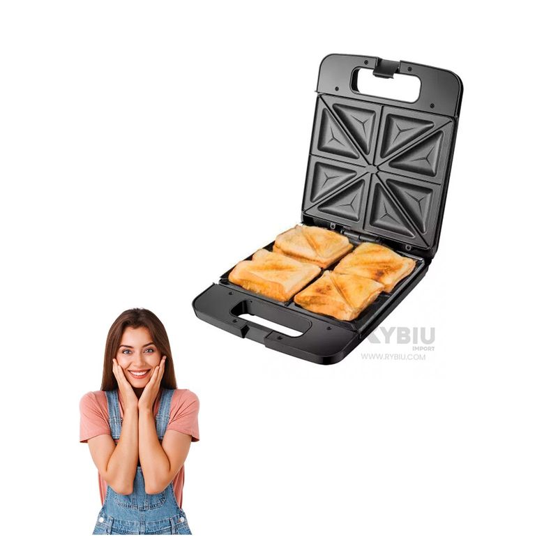 RYBIU IMPORT - Tostador Transportable en Tono Negro Y+Envoltorio de Regalo