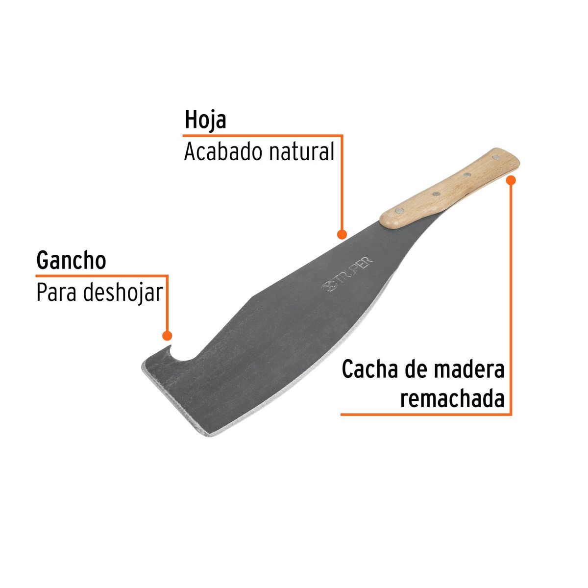 TRUPER - Machete cañero 15 con gancho Truper