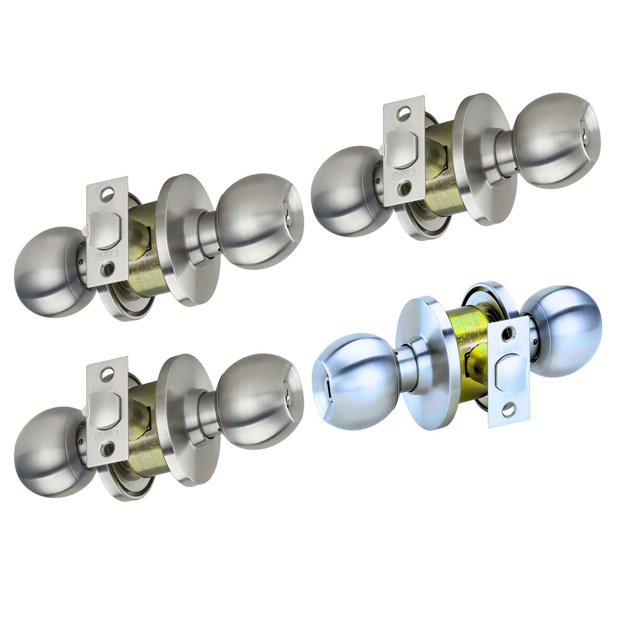 GENERICO - Kit cerradura perilla Cantol 3 dormitorio + 1 baño